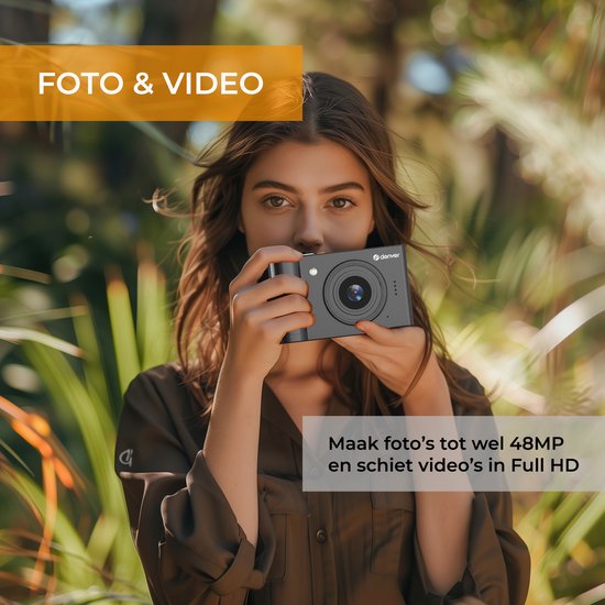 Denver Caméra numérique Full HD - 48MP - Caméra Vlog - Photo et vidéo - Caméra - DCA4811B