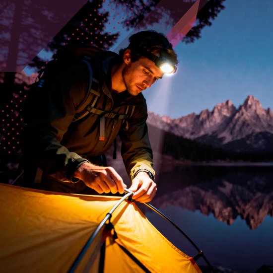 Ever Trex Ultra Light Headlamp LED Rechargeable - Lumière blanche et rouge - 150Lumen - Inclinable - Running - Emergency Pack - Camping - Camper