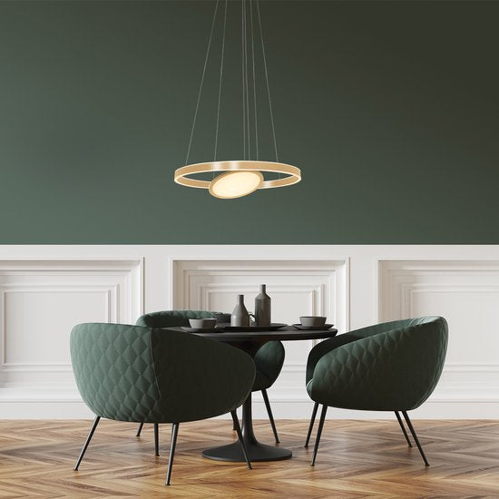 Steinhauer - lampe suspendue - Ringlux - or - verre métal - Ø 60cm - LED - 3514GO