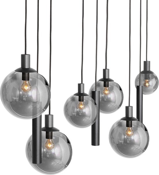 Steinhauer - lampe suspendue - Bollique LED - noir - verre métal verre fumé - lampe design - E27 GU10 - 3798ZW