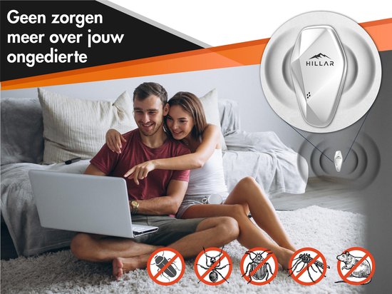 Lutte contre les nuisibles - Hillar - Son ultrasonique - Repousse des souris, fourmis, araignées, cafards, rats, moustiques - Insecticide ultrasonique - blanc