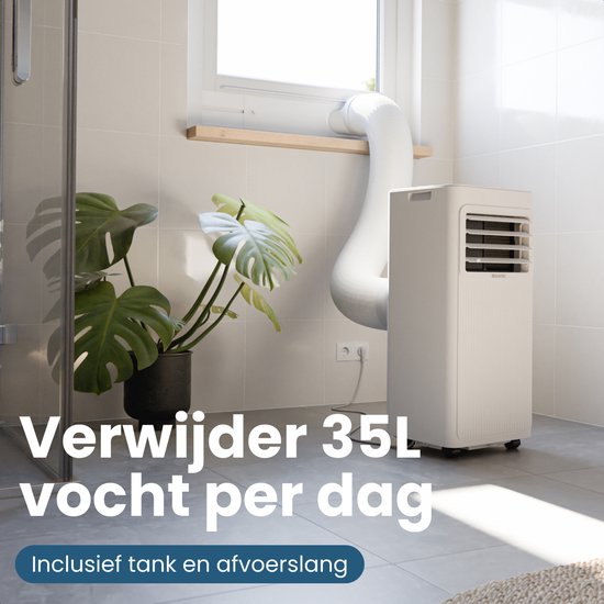 Auronic Mobile Air Conditioner - 7,000 BTU - 3-en-1 - Climatisation avec 2 kits d'étanchéité de fenêtre - Ventilateur - Déshumidificateur - refroidit jusqu'à 20m² - Blanc