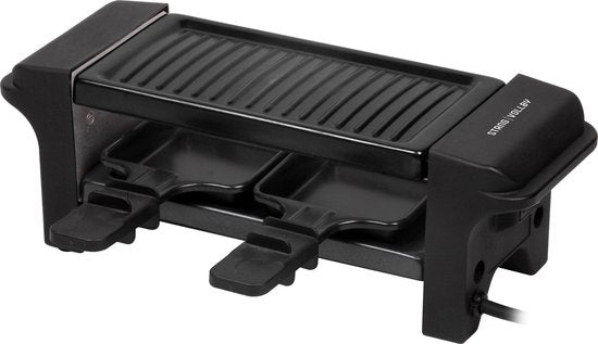 StangVollby GRILLA Set Gourmet pour 2 personnes - Petit Set Gourmet - Plaque de gril électrique - Set Raclette Gourmet - Griller - Frire - Antiadhésif - Gourmet - Dîner de Noël - Noir - Plastique - Sets Gourmet - Poêles Gourmet - 350W