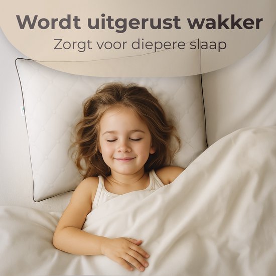 CozySense® Oreiller pour enfant - Oreiller pour enfant - Oreiller pour tout-petit - Ergonomique et ajustable - 100% coton - Hypoallergénique - OEKO-TEX® - 40x55cm - 2-12 ans