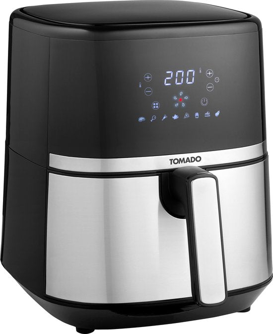 Tomado TAF5401S - Friteuse à air - Capacité de 5,4 litres - Friteuse à air chaud - Affichage numérique - 800 grammes de frites - Noir/RVS