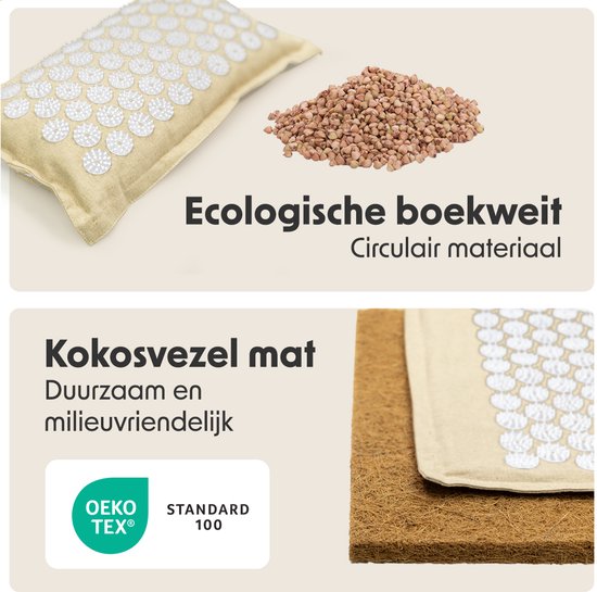 Tapis d'acupression - Eco - Nature/Blanc