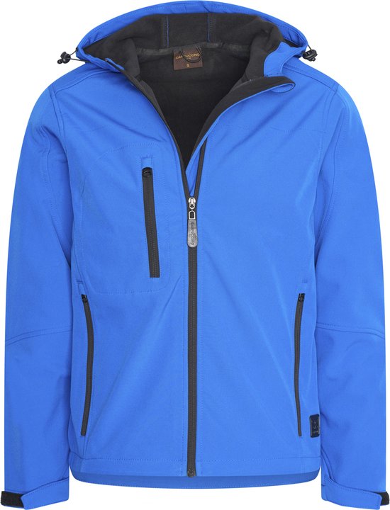 Cappuccino Italia - Veste Outdoor Hommes Veste Softshell à Capuche - Bleu - Taille L
