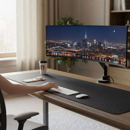Skoov Bras pour écran avec vérin à gaz - Pour 13 à 57 pouces - Capacité de charge de 27KG - Ecran large - Support pour 1 écran - Moniteur - Support - Support - Extra stable - Noir