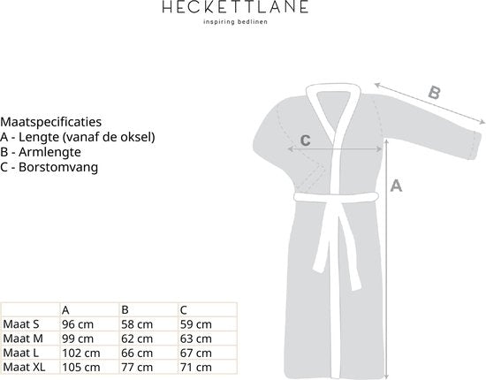 Heckettlane Peignoir gaufré - robe de chambre pour femmes et hommes - L - Manteau du matin en coton - Convient pour le sauna - Gris