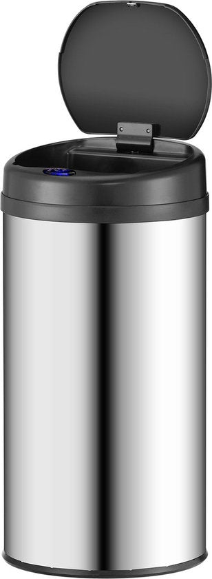 Poubelle automatique / Poubelle / Poubelle à détecteur - 40 litres - Argenté - Rond