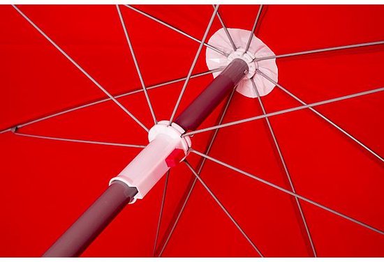 Bo-Camp - Parasol - Avec bras articulé - Ø 200 cm - Rouge