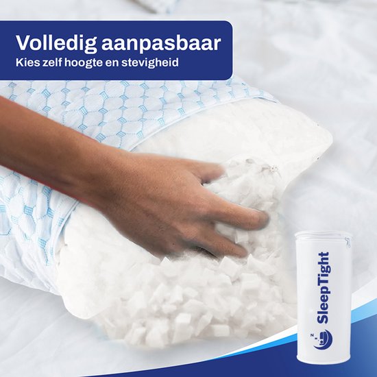 Oreiller réglable Sleeptight - 70 x 50 x 16 cm - Oreiller ergonomique en mousse à mémoire de forme pour les dormeurs latéraux