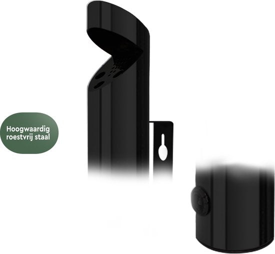 BRASQ Cendrier mural noir - Capacité de 1,7 litre - Cendrier d'extérieur