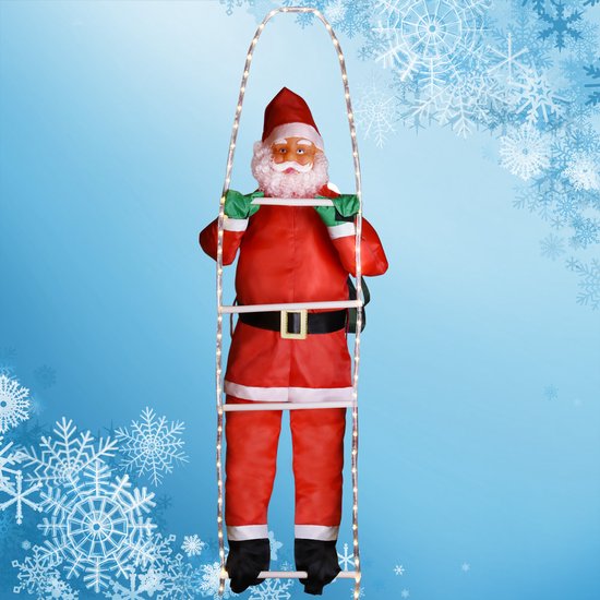 Père Noël sur une échelle de corde - LED