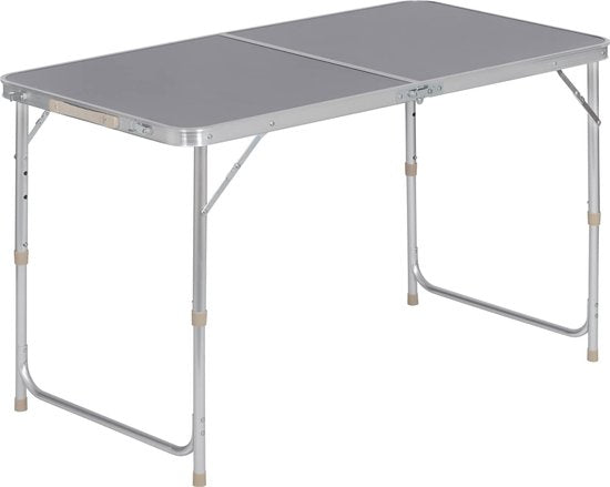 WOLTU table de camping table pliante table de jardin table de travail balcon hauteur réglable aluminium MDF gris CPT8122gr