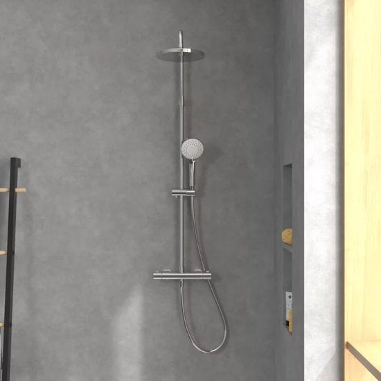 Colonne de douche 3 jets Villeroy & Boch, Universal Showers douchette 110 mm, avec mitigeur thermostatique, chrome