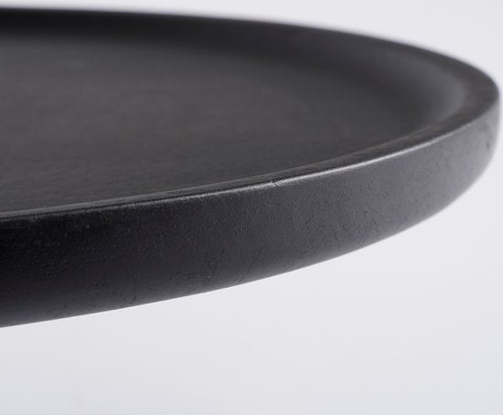 Mica Decorations Assiette à Gâteau Tallo - H10 x Ø30 cm - 100% Bois de Mangue FSC - Noir