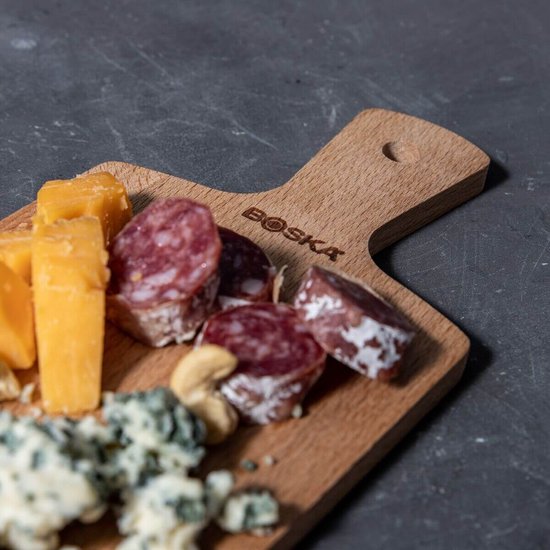 Boska Serving Board Geneva S - Avec poignée - Bois de hêtre européen - Marron - Planche à boire - 27.5 cm