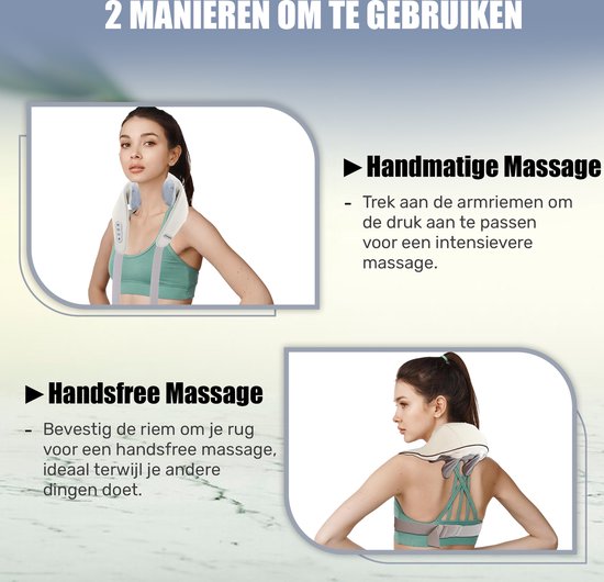 Novalance - Massage de la nuque - Coussin de massage Shiatsu - Appareil de massage électrique de la nuque - Aussi pour les bras, le dos, les épaules et les jambes - Infrarouge + Masque de sommeil