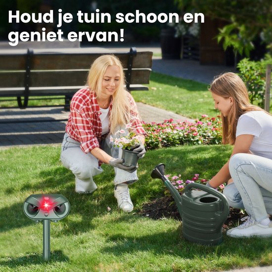 Répulsif pour chat - 2 pièces - Répulsif ultrasonique pour souris - Alimentation solaire - Contre les nuisibles - Vert - par Faas