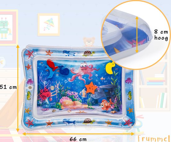 Frummel Water Playmat Baby - Matelas d'eau - Matelas de jeu - Gonflable - Jouets d'eau pour bébé - Cadeau de maternité - Octopus