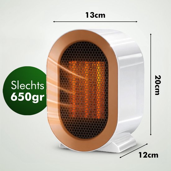 Travelhawk Chauffage électrique - Chauffage céramique - 3 niveaux - 1200W Chauffage - Chauffage électrique avec indication LED - Rotatif - Noir
