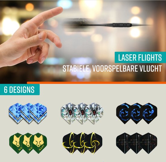 Fléchettes - 6 fléchettes (64 pièces) - Fléchettes de 23, 24, 25, 26 grammes - 2 jeux de fléchettes en laiton de qualité supérieure - pointe en acier - avec fléchettes et étui