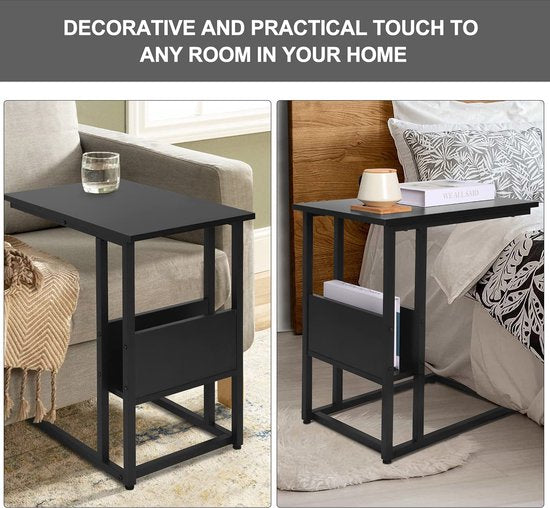 Table basse - Table d'appoint - Table de salon - Table de séjour - Table d'appoint - Noir - 55x36x59.5cm