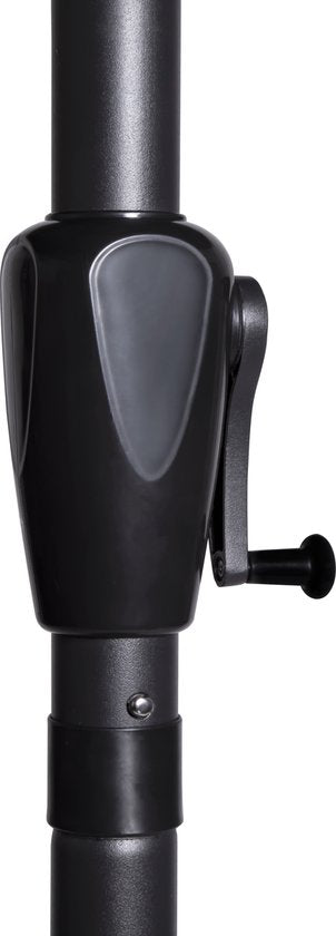 VONROC Premium Parasol Magione - Parasol de balcon durable - Semi-circulaire 270x135cm - Toile résistante aux UV - Anthracite/Noir - Housse de protection incluse