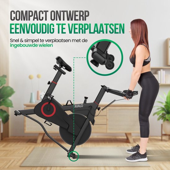 Avalo Indoor Cycle - Vélo d'exercice - Vélo de spinning - Système de résistance magnétique - Ordinateur d'entraînement et écran LCD