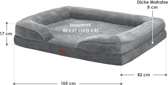 Panier pour chien / panier pour chat Sheena XL - 105 x 82 cm - Gris