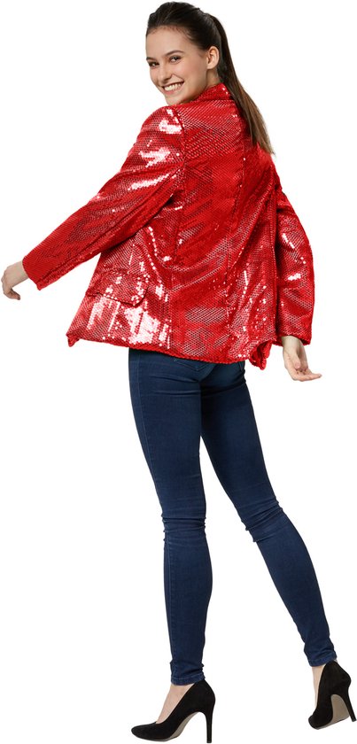 Dressforfun Manteau en paillette rouge XXL pour femme - Robe de soirée pour carnaval - 303875