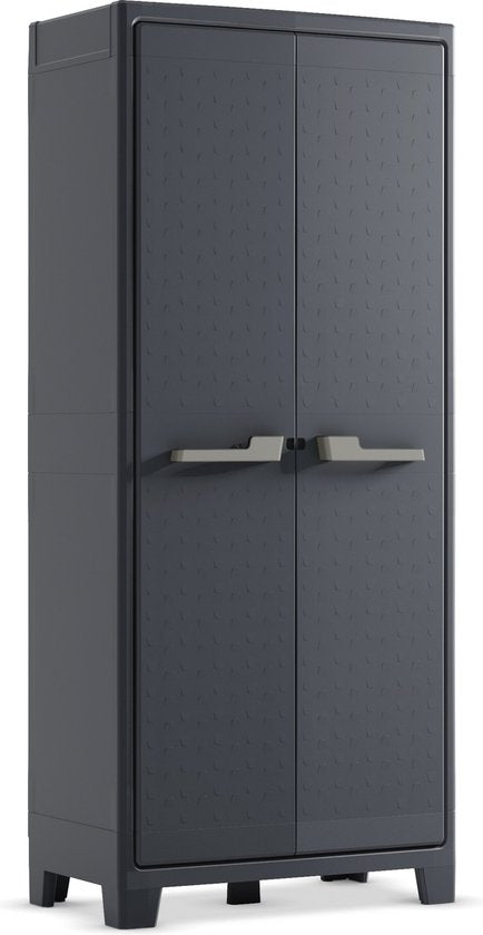 Keter Moby - Armoire haute - 4 étagères - 150kg max - 80x44x182 cm - Plastique - Anthracite