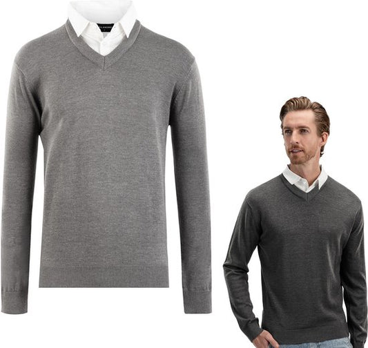 Milanoro - Pull homme à col chemise - Gris foncé - S