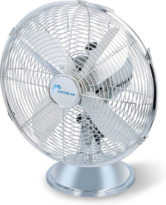 Lifetime Air Ventilateur de table - look rétro - 35 W - fonction pivotante - Ø 30 cm