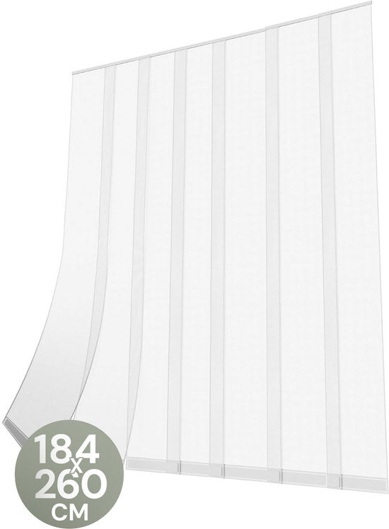 O'DADDY® Fly Curtain Slat Screen - 184x260 cm - Rideau de porte - Porte - Design ajustable - Fibre de verre - Moustiquaire de porte blanche