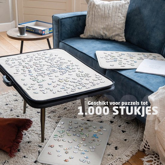 BREND BR-2246 Classeur de puzzles jusqu'à 1000 pièces - avec poignée et fermeture éclair - antidérapant - idéal pour la maison, les voyages et les vacances - noir
