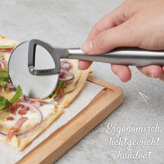 Coupe-pizza Boska Copenhagen - Lavable au lave-vaisselle - Rouleau - Ne vacille pas - Acier inoxydable