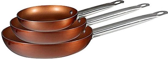 Bergner Set de poêles à frire Copper Plus 20, 24 et 28 cm