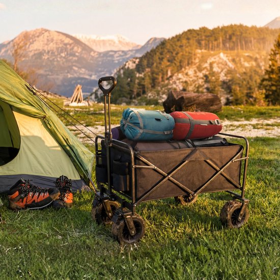 Outbee Bolderkar - Bolderkar pliable - Capacité de 120 litres - Avec blocage des roues - Capacité de charge de 120 kg - Noir