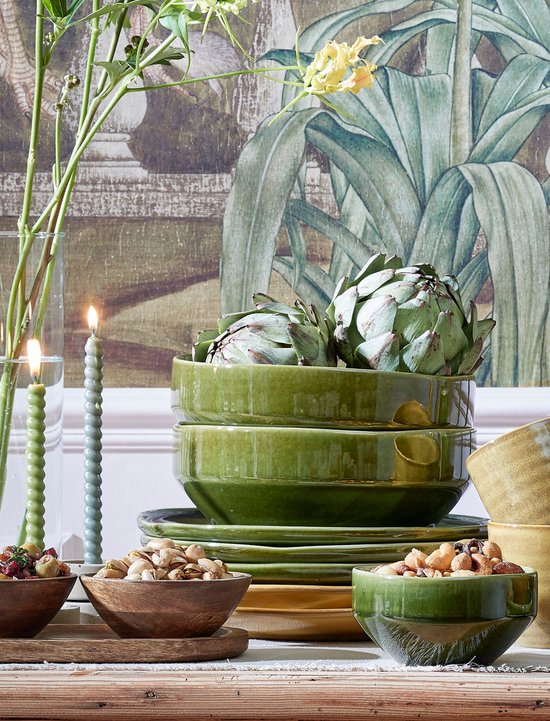 Mica Decorations Bol et plateau Tomar - 200 ml - Bois de manguier 100% FSC - Marron foncé