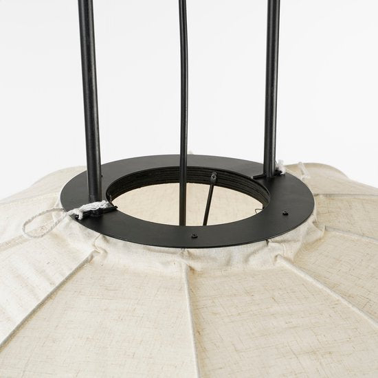 Lampe pendante Pego Mica Decorations - H94 x Ø83 cm - Lin - Blanc cassé