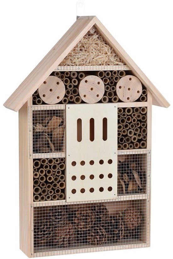 Grande maison à papillons/maison à abeilles/hôtel à guêpes pour insectes 51 cm - Décoration de jardin - Amis des animaux - Hôtel/maison pour insectes - Maison pour coccinelles