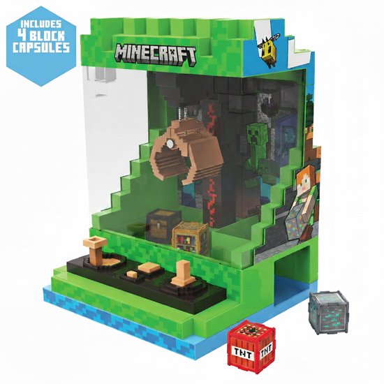 A Ambassador® Minecraft Grabber - Inclut 6 blocs avec des prix - Arcade - Grue à pinces - Machines à sous - Machines à bonbons - Jeux - Jeux