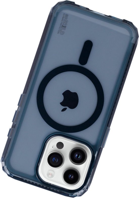 SoSkild iPhone 15 Pro Case MagSafe - Defend Heavy Impact Case - Coque magnétique translucide Magsafe - Gris fumé