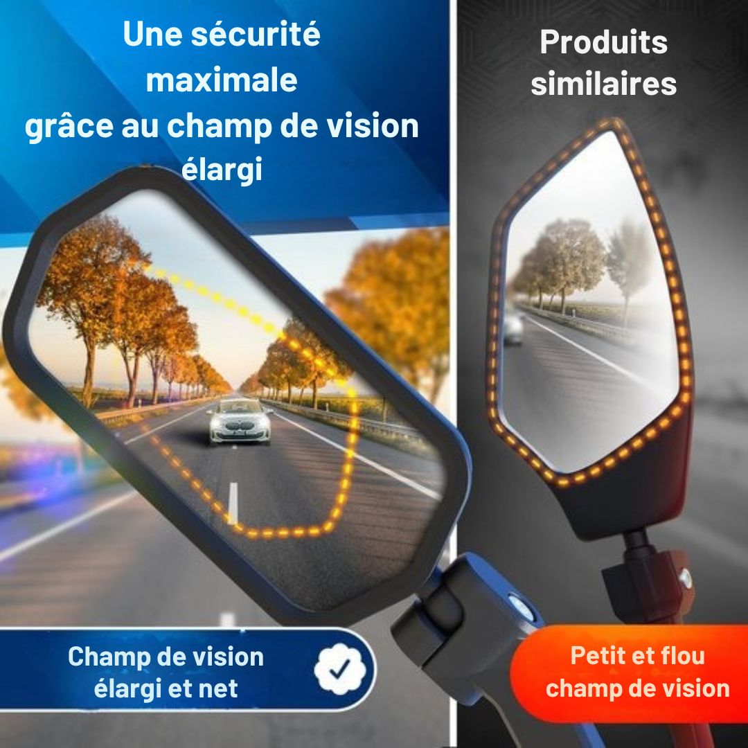 Rétroviseur vélo e-bike gauche - NEXTCOVER® - avec verre ProVision - monté sur le guidon - noir