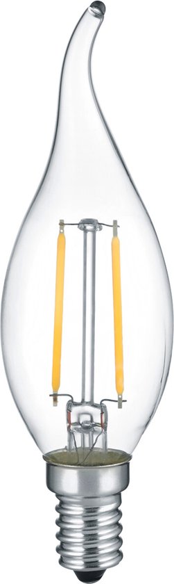 Trio leuchten - Lampe LED - Lampe bougie - Filament - Douille E14 - 2W - Blanc chaud - 2700K - Transparent clair - Verre