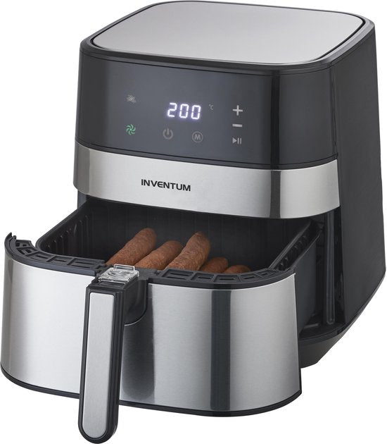Inventum GF500HLD - Friteuse - Friteuse à air chaud - 5 litres - 80 à 200 degrés - Sans PFAS - 1700 watts - Noir/Argent - Best Buy Mars 2025