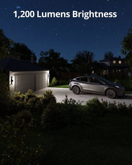 eufy Security S100 Applique murale avec caméra - Applique murale avec caméra - Résolution 2K - Éclairage 1 200 lumens - Vision nocturne couleur - Détection intelligente AI - Étanchéité IP65 - Pas de frais mensuels - Filaire