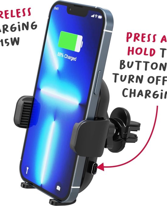 Celly MOUNTCHARGE15 Support de téléphone sans fil 15W BK